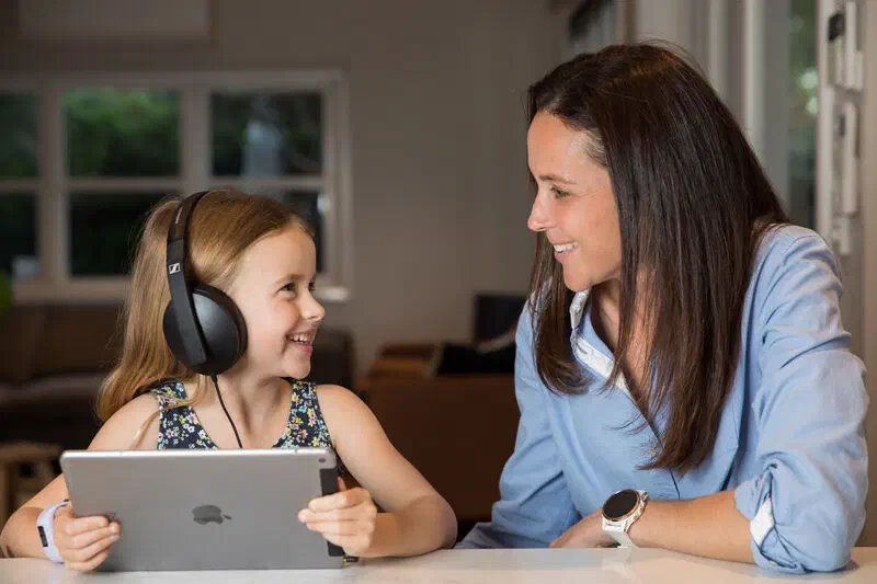 Sound Scouts app being used to test a child&rsquo;s hearing