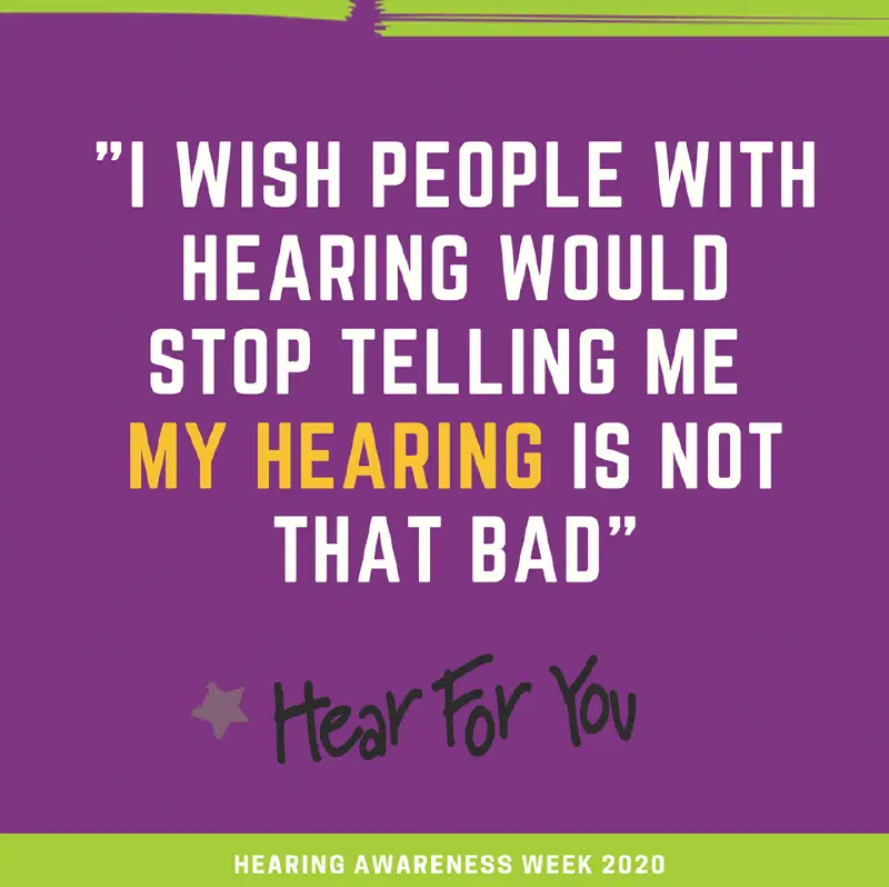 Hear For You campaign featuring quote from deaf and hard of hearing teenagers